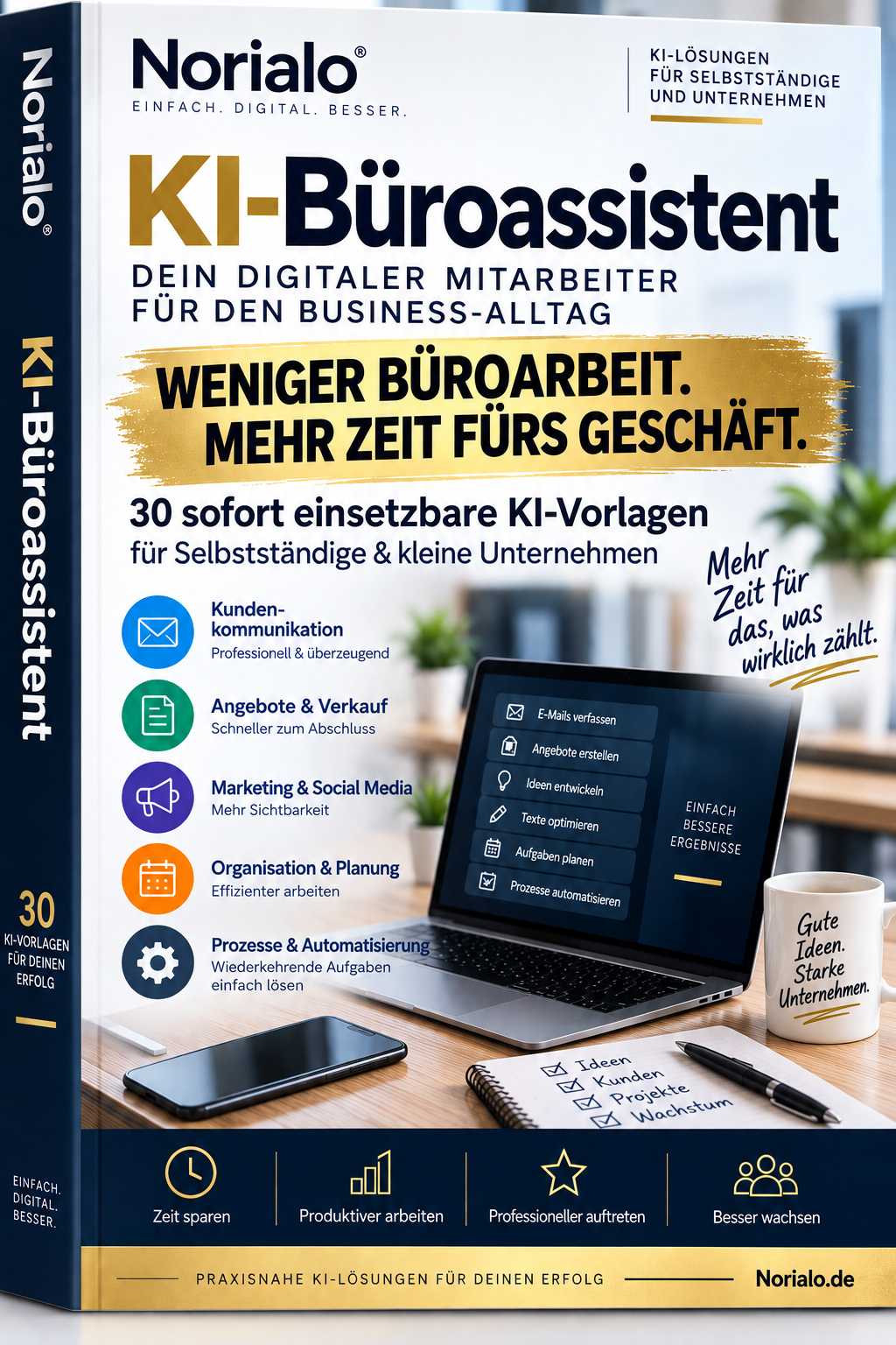 Norialo KI-Büroassistent – 30 praktische KI-Vorlagen für Selbstständige & kleine Unternehmen